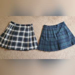 PRICE for TWO school-girl type, plaid, pleated mini-skirts. $26 for BOTH #PLAID
